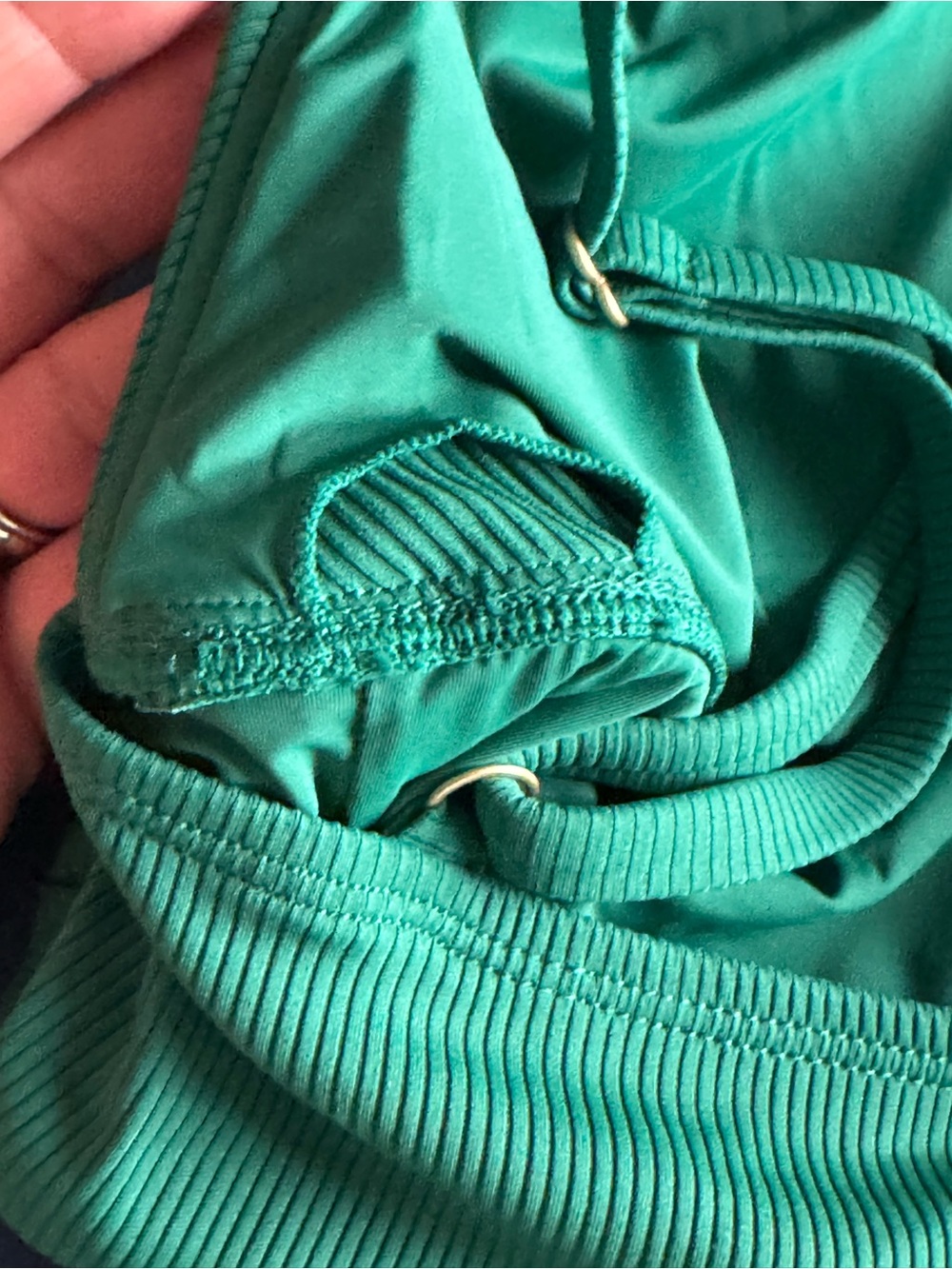 Green Ribbed Bikini Top - Picture 3 of 5